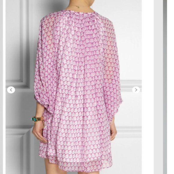 Diane Von Furstenberg Silk Fleurette Mini Semi Sheer Flowy Dress 4 - Picture 3 of 14